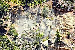 Rock formation Paisaje Lunar, vulcanic landscape on Tenerife