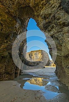 Rock Formation in Perranporth, Cornwall, UK.