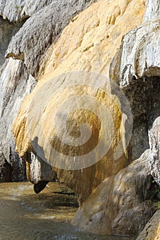 Rock formation of Petrified Fountain of RÃ©otier, french Hautes-Alpes