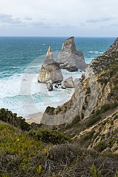 Rock formation at the Portuagal Atlantic ocean coast