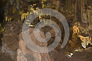Rock formation in Resava cave, dragon`s head photo
