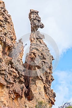 Rock formation, resembling a person at the Stadsaal Caves