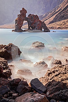 Rock formation Roque de Bonanza at El Hierro Canary Islands