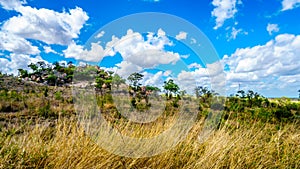 Rock formation in the savanna of central Kruger National Park