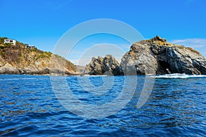 Rock formation in the sea of oaxaca.