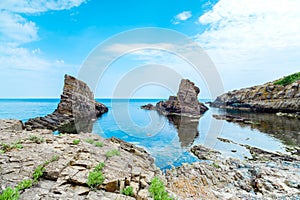 Rock formation `The ships ` Sinemorets village, Black Sea, Bulgaria