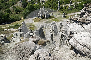 Rock formation The Stone Dolls of Kuklica near town of Kratovo, Republic of Macedonia