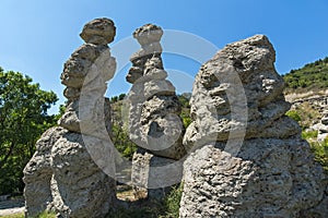 Rock formation The Stone Dolls of Kuklica near town of Kratovo, Republic of North Macedonia