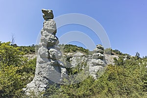 Rock formation The Stone Dolls of Kuklica, North Macedonia