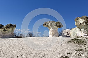 Rock formation The Stone Mushrooms near Beli plast village, Kardzhali Region, Bulgaria