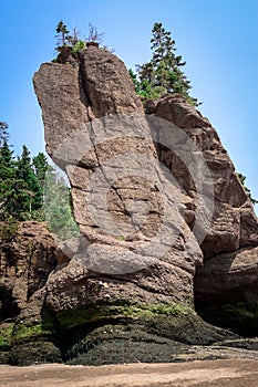 Rock formation from tidal erosion at Hopewell Rocks, New Brunswick, Canada - Canadian Travel Destination - Canadian Landscape