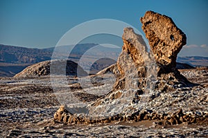 Rock formation in Valle de la Luna near San Pedro de Atacama, Ch