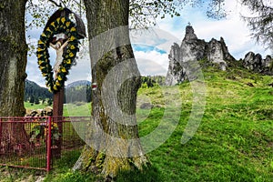 Rock formation in village Komjatna, Slovakia