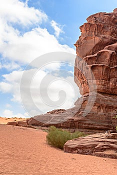 Rock Formation in Wadi Rum desert