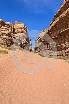 Rock Formation in Wadi Rum desert