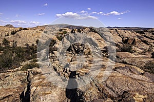 Rock formations in the Arizona, USA desert in springtime