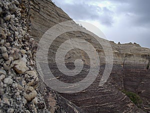 Rock formations of the boulder of the stone pierada in the Park of Serra da Capivara