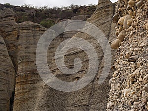 Rock formations of the boulder of the stone pierada in the Park of Serra da Capivara photo