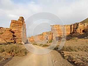 Rock formations in Canyon Charyn (Sharyn) National Park