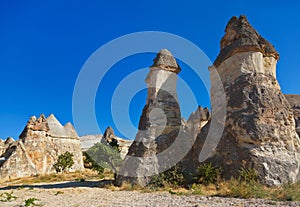 Rock formations in Cappadocia Turkey