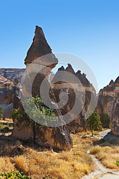 Rock formations in Cappadocia Turkey