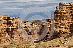 Rock formations in Charyn Canyon, Kazakhstan