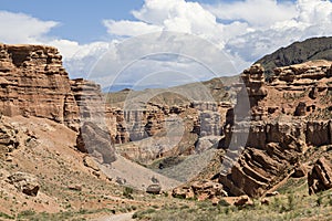 Rock formations in Charyn Canyon, Kazakhstan