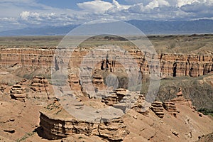 Rock formations in Charyn Canyon, Kazakhstan