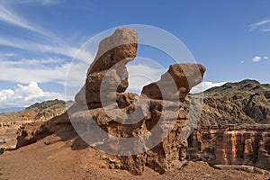 Rock formations in Charyn Canyon, Kazakhstan