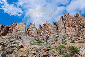 Rock formations at the Clarno Unit of the John Day Fossil Beds National Monument, Oregon, USA