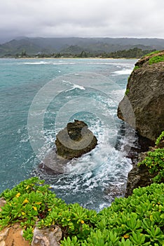 Rock formations and cliffs at Laie Point State Wayside Park