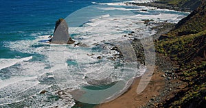 Rock formations and cliffs in ocean of North Coast of Tenerife, Canary Islands, Spain. Spectacular view. Tuoristic place photo