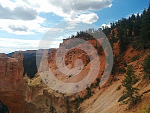 Rock formations with cloudy sky at Bryce Canyon National Park