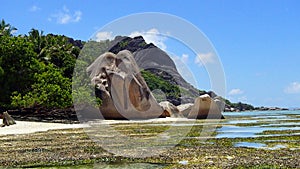 Rock formations on the coast of Seychelles