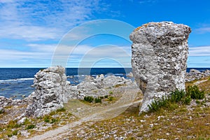 Rock formations on the coastline of Gotland, Swede