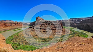 Rock formations by the Colorado river at Canyon lands national park