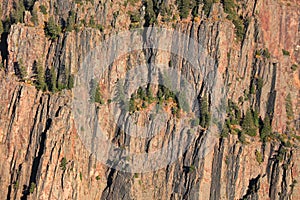 Rock formations due to erosion at Black canyon along Gunnison river in Colorado photo