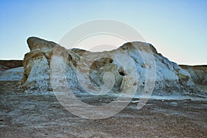 Rock formations emerged from the ground. Paint mines in Colorado.