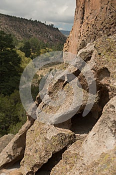 Rock formations in Frijoles canyon of Bandelier Park - 3