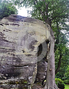 Rock formations at High Rocks, Tunbridge Wells, Kent, UK