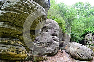 Rock formations at High Rocks, Tunbridge Wells, Kent, UK