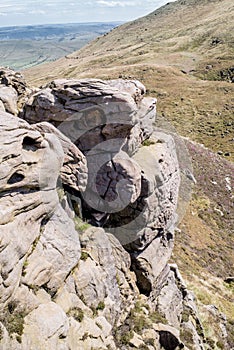 Rock formations at Hope Valley in the Peak District National Park, Derbyshire