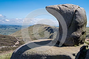 Rock formations at Hope Valley in the Peak District National Park, Derbyshire