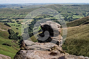 Rock formations at Hope Valley in the Peak District National Park, Derbyshire