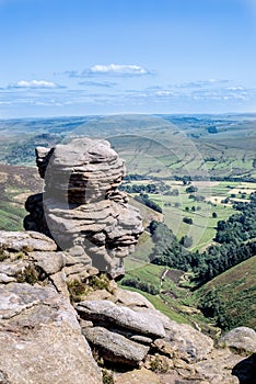 Rock formations at Hope Valley in the Peak District National Park, Derbyshire