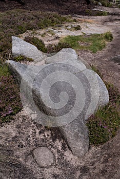 Rock formations at Hope Valley in the Peak District National Park, Derbyshire