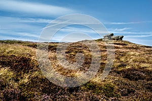 Rock formations at Hope Valley in the Peak District National Park, Derbyshire