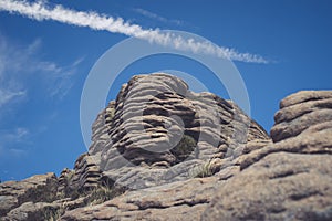 Rock formations at Hope Valley in the Peak District National Park, Derbyshire