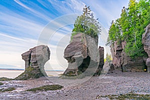 Rock Formations in Hopewell Rocks Park, New Brunswick