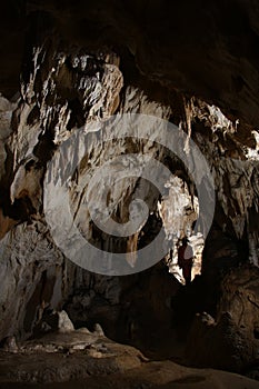 Rock formations inside a cave